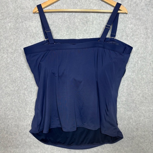 Lands' End Bandeau Tankini Swim Top Removable/Adjustable Straps-Navy-Women 20W - Picture 4 of 8